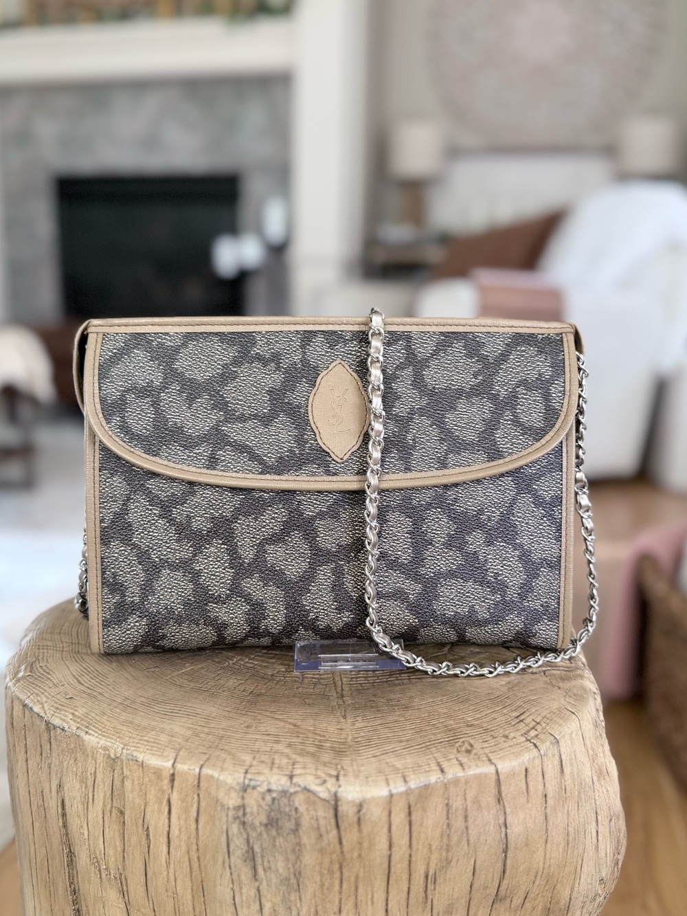 Yves Saint Laurent Giraffe Print Vintage Clutch